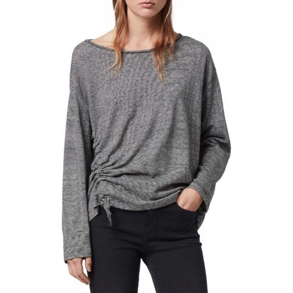 ALL SAINTS Ryder Lin Stripe Long Sleeve Tee